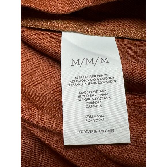 Cabi Top‎ Womens Medium Brown Sienna Cruise Sleeveless Linen Button Up Layers - Picture 7 of 10
